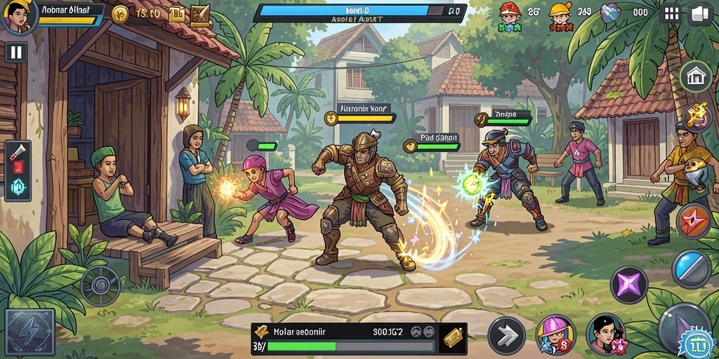 Tangkapan layar gamplay penuh aksi dari DUNIA77.